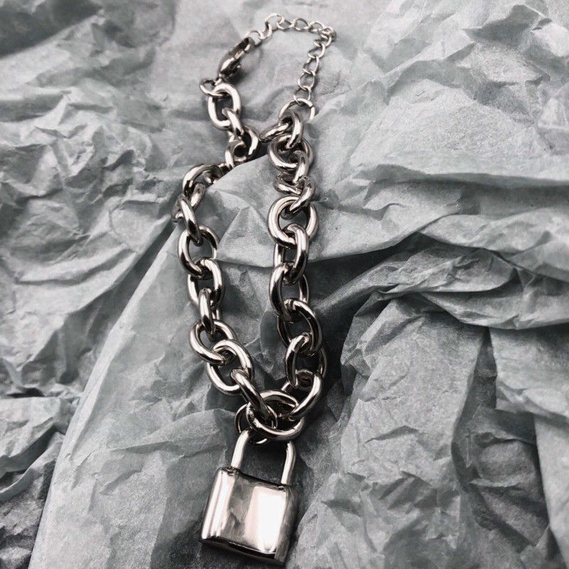 Vòng Đeo Tay Hình Ổ Khóa Độc Đáo Cá Tính Phong Cách Hip-Hop Hàn Quốc