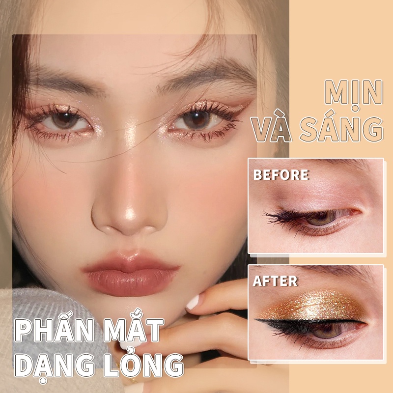 Phấn Mắt Dạng Lỏng KIMUSE 20g Màu Nhũ Kim Tuyến Chống Nước Và Mồ Hôi Lâu Trôi