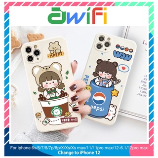 [ Xả ] Ốp iphone cạnh vuông girl drinks 5/5s/6/6plus/6s/6splus/7/7plus/8/8plus/x/xr/xs/11/12/pro/max/plus/promax - Awifi