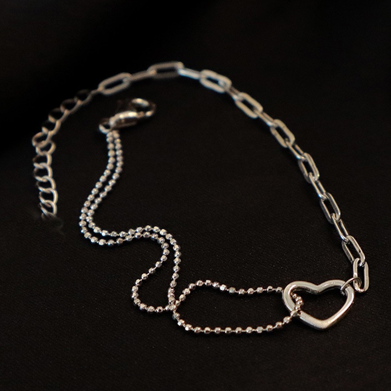 Vòng Tay Hai Lớp Hợp Kim Hình Trái Tim Thời Trang Cho Nữ