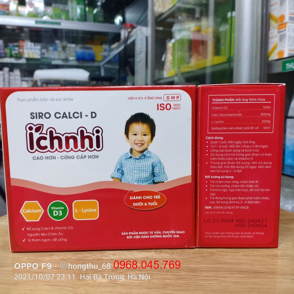 SIRO CALCI - D Ích nhi cho trẻ dưới 6 tuổi hộp 20 ống