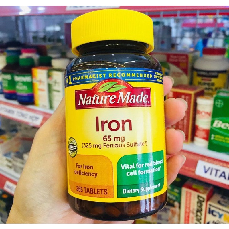 Viên Uống Bổ Sung Sắt IRON 65mg 365viên