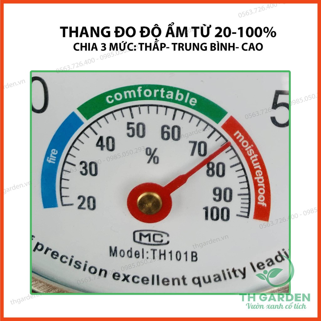 Nhiệt Ẩm Kế Cơ Học Thermometer TH101B - Thiết Bị Chuyên Dụng Để Đo Độ Ẩm Và Nhiệt Độ - Hàng Chất Lượng Cao