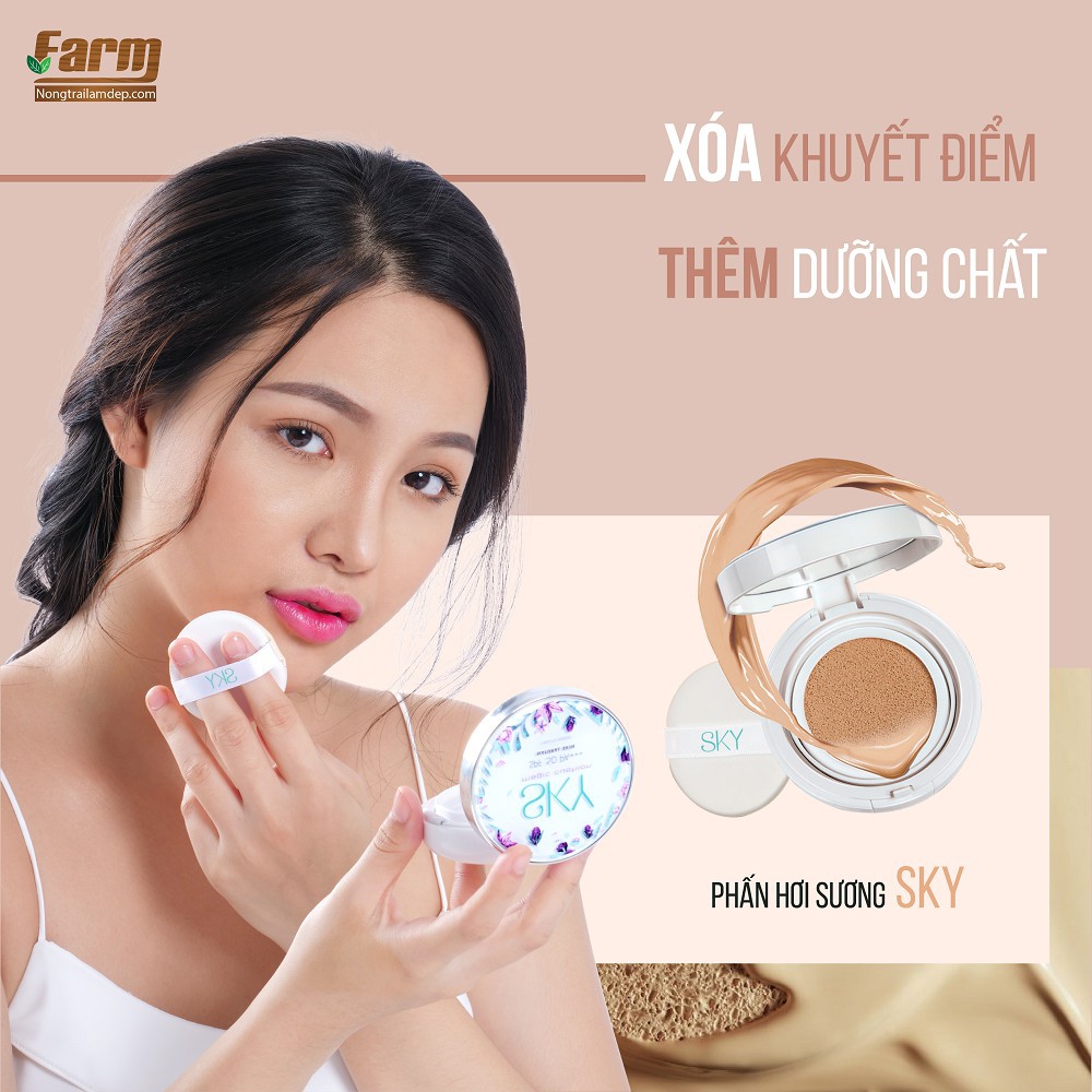 Cushion Phấn Hơi Sương Sky Phiên Bản Serum Trà Đen Mới