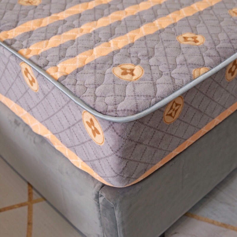 BỘ GA GỐI BO CHUN BỌC ĐỆM NỈ NHUNG TRẦN TIM LOẠI 1