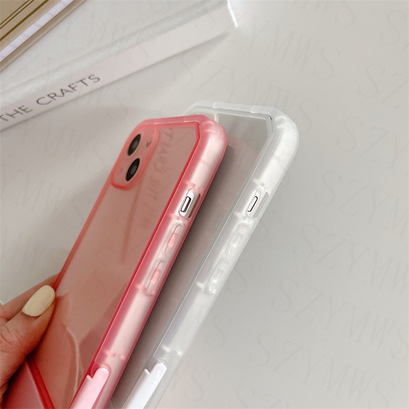 Ốp Điện Thoại Trong Suốt Chống Sốc Màu Kẹo Kèm Giá Đỡ Cho iPhone 13 12 11 Pro Max X XS Max