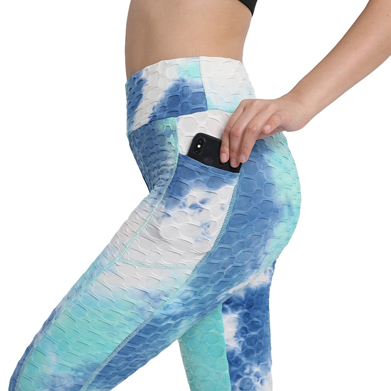 Quần Tập yoga Lưng Cao Co Giãn Màu Nhuộm Phong Cách Thời Trang Mới 2022