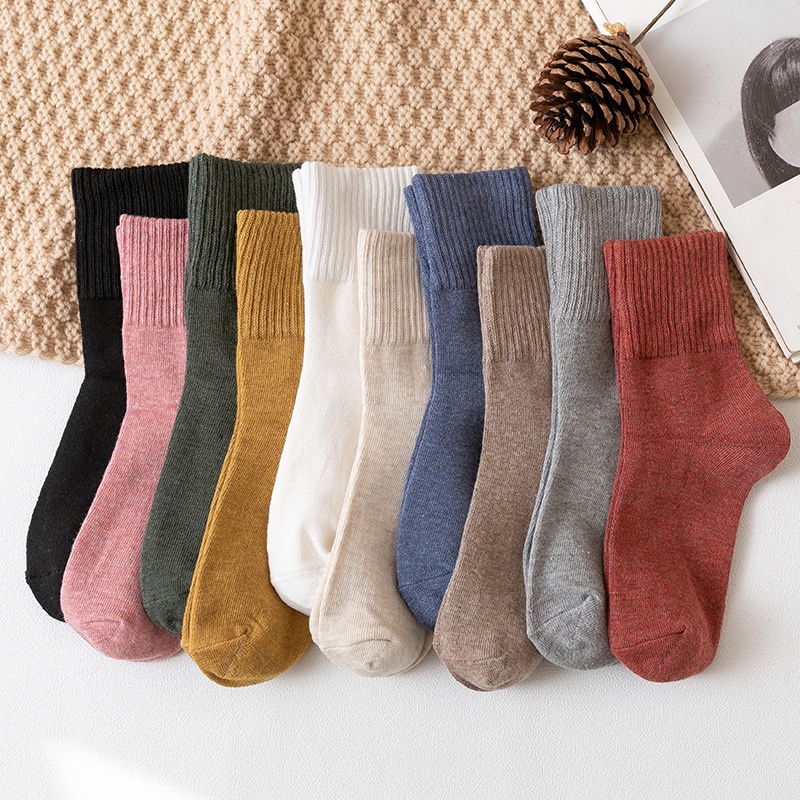 Vớ nữ WAFNHA D253 cotton màu trơn nhã nhặn