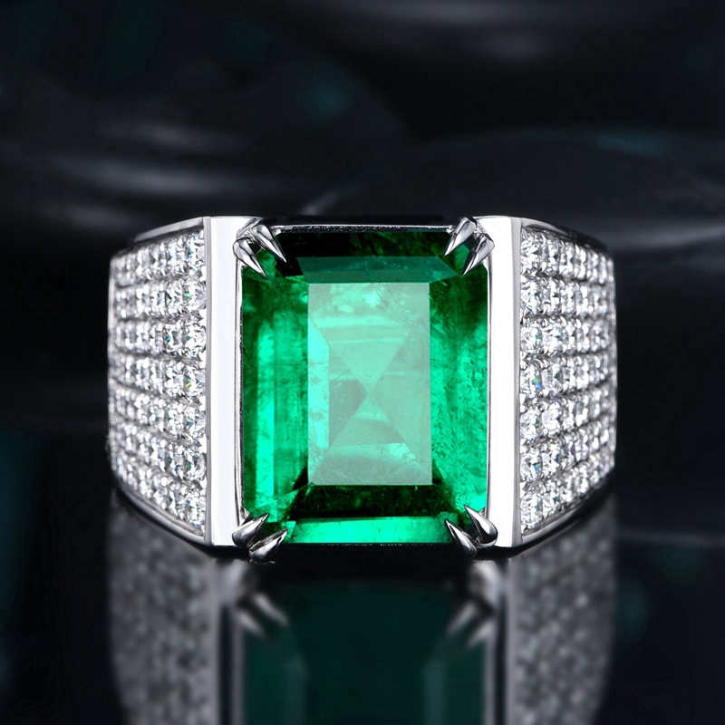 8 Karat Giả Emerald Tự Nhiên Độc Đoán Nam Kai Kou Kiệt Chỉ 18 K Giả Kim Cương Nhiều Màu Nhẫn