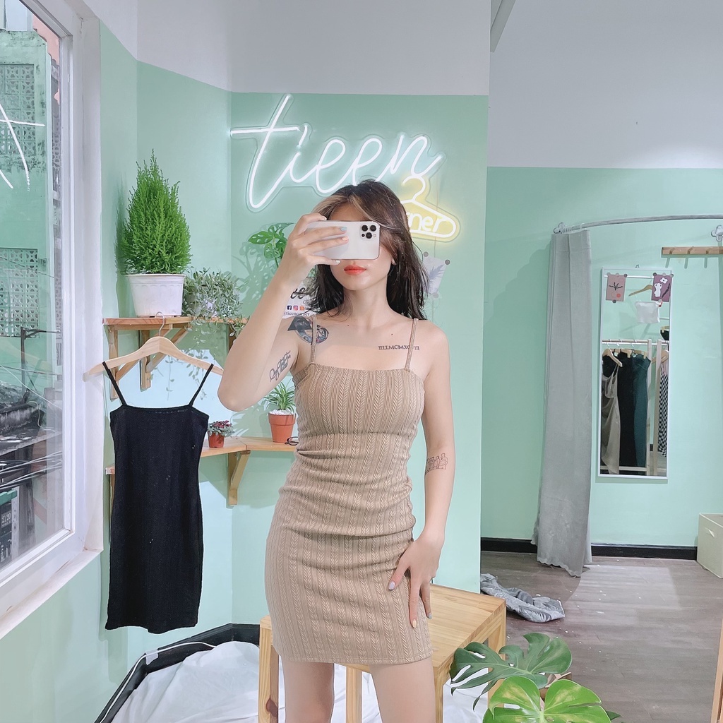 Đầm body form basic len dệt tôn dáng tieencorner 227