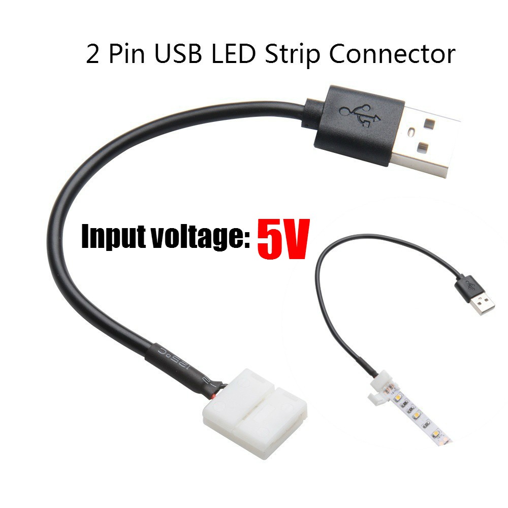 Dây đèn LED kết nối USB 2 Pin 5V SMD 5050 3528 IP20 chống thấm nước cho máy tính/TV Laptop
