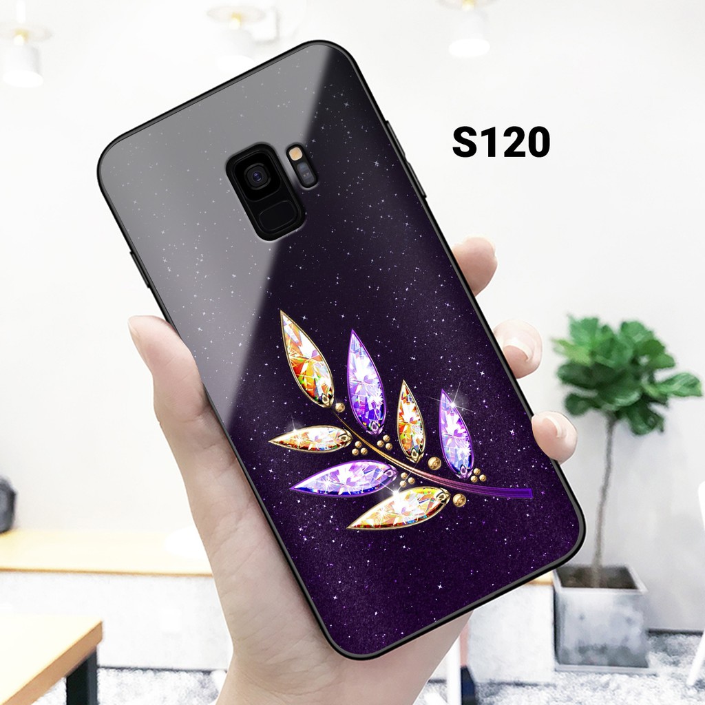 [Freeship toàn quốc từ 50k] Ốp lưng kính cường lực Samsung Galaxy S8/ S8 Plus/ S9/ S9 Plus in hình hoa lá