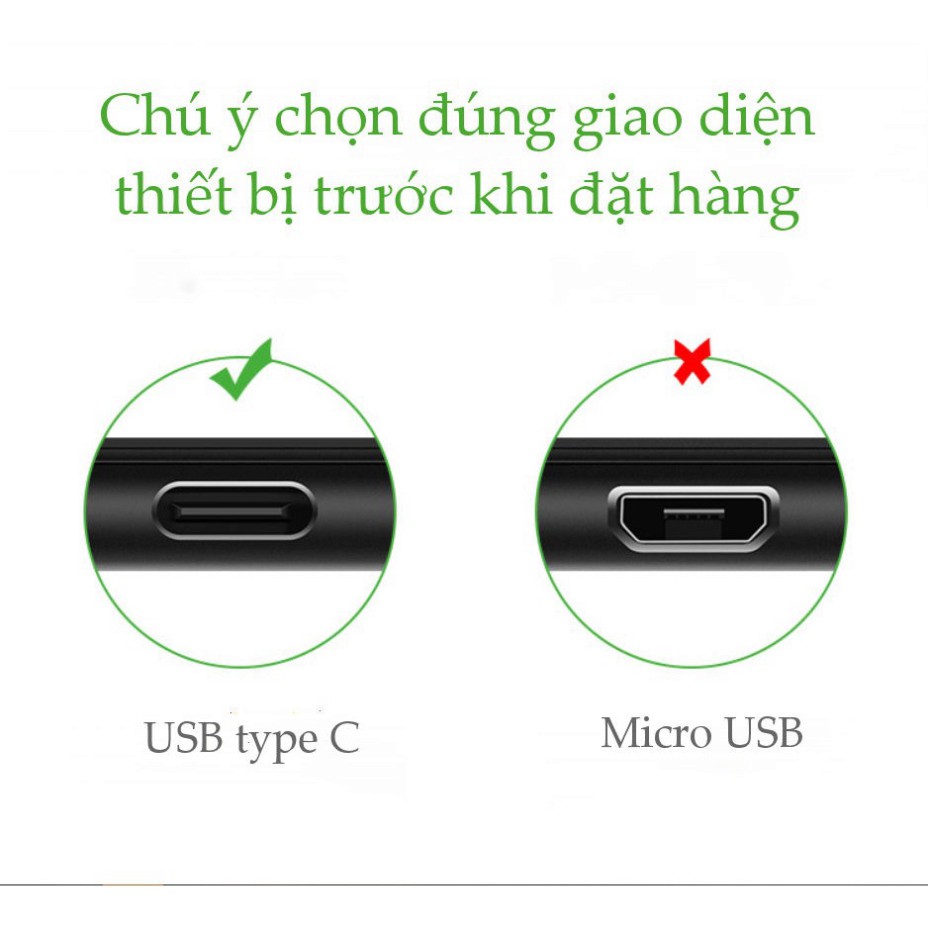 HOT- Dây USB 2.0 sang Type-C đầu mạ vàng dây bọc vinyl, dài từ 0.25-3m UGREEN US174