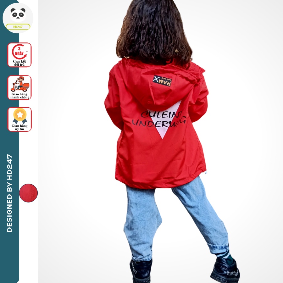 áo khoác cho bé gió 2 lớp in hình thời trang form 5-14 tuổi D412