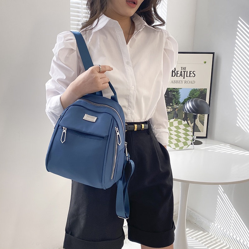 Ba Lô Nylon Chống Thấm Nước Chống Trộm Phong Cách Hàn Quốc Thời Trang Cho Nữ