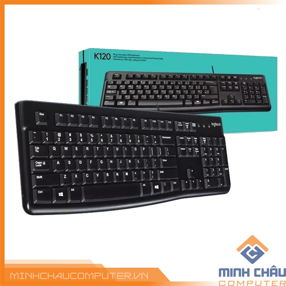 Bàn phím có dây Logitech K120 USB (màu đen) - Hàng Chính hãng