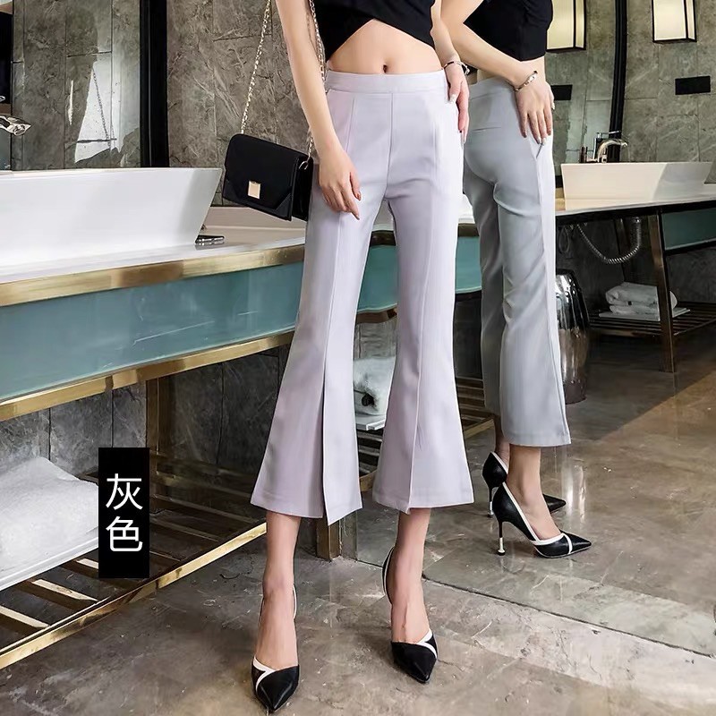 (order) Quần lửng ống loe cắt line (có bigsize)