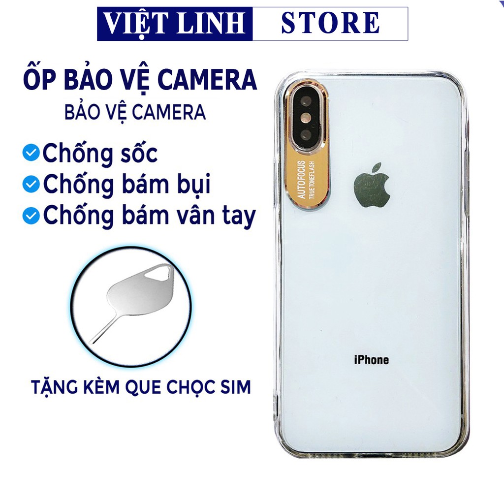 Ốp lưng iphone bảo vệ camera Auto Focus chính hãng, vỏ trong suốt, chống bám vân tay - Việt Linh Store