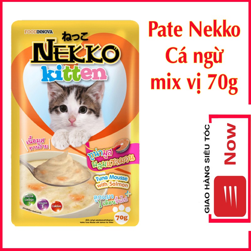 Thức Ăn Ướt Pate Nekko Cho Mèo Con Gói 70G Bổ Sung Dinh Dưỡng Chọn Vị - Bobo Pet Shop Hà Nội