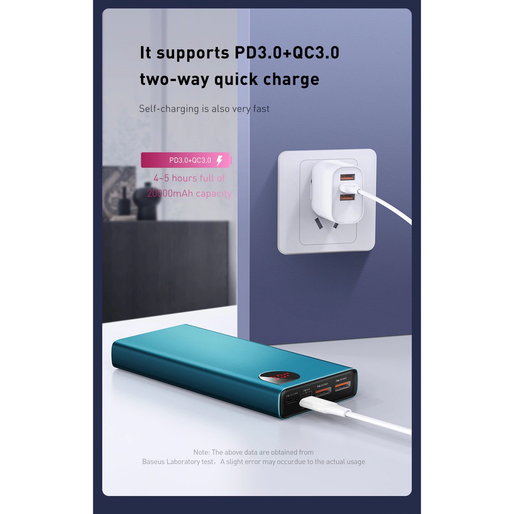 Pin dự phòng Baseus Adaman Metal  22.5W-10.000mAh, hỗ trợ chuẩn sạc QC 4.0 3.0 PD SCP FCP AFC cho iPhone Samsung Huawei