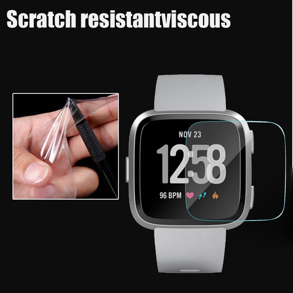 Set 5 kính cường lực bảo vệ màn hình cho đồng hồ thông minh Fitbit versa (Có bán lẻ)