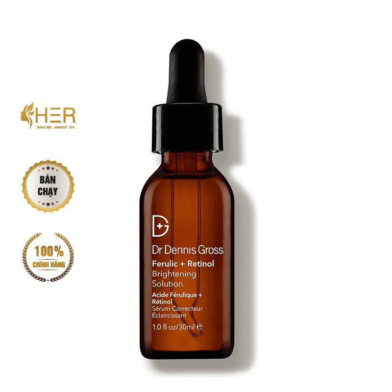 Serum chống lão hoá dưỡng sáng da Dr Dennis Gross Ferulic acid retinol + Brightening Solution