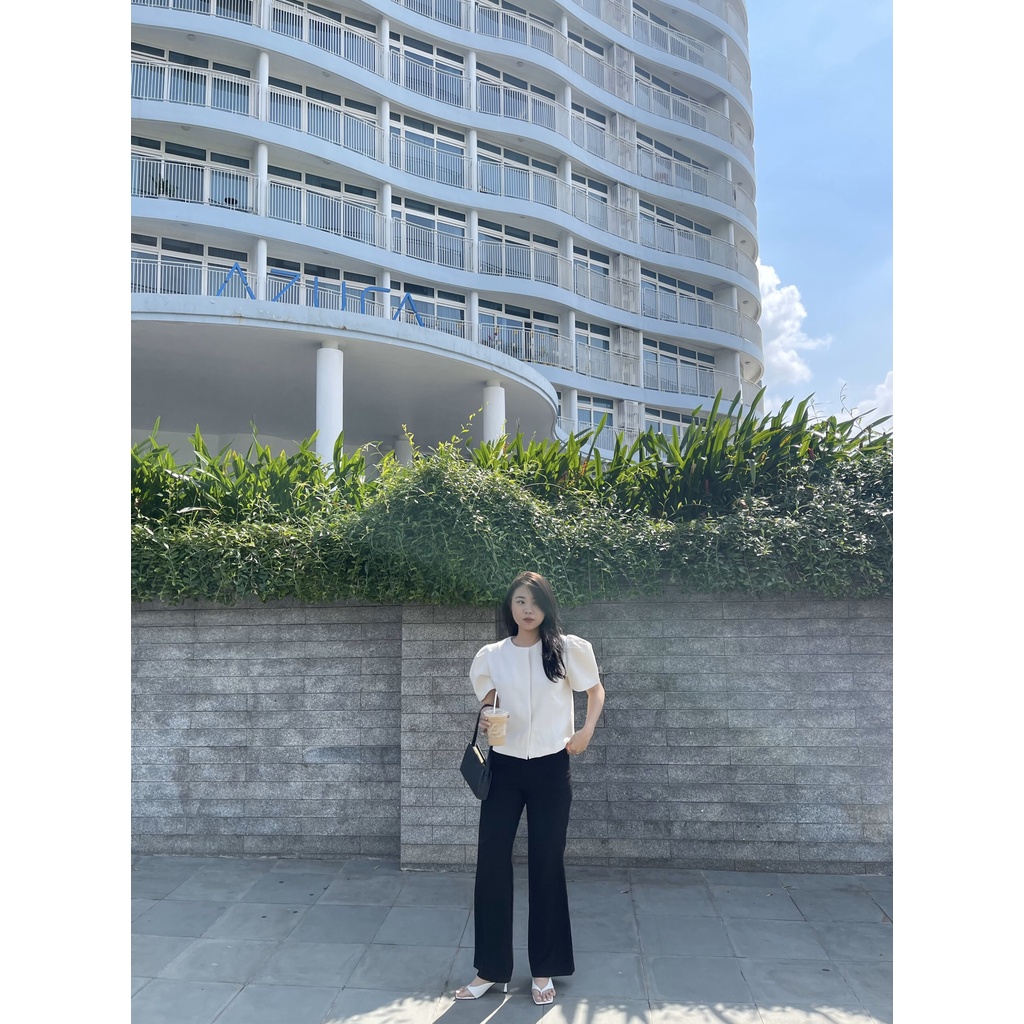 Áo tay phồng nút bấm Freesize