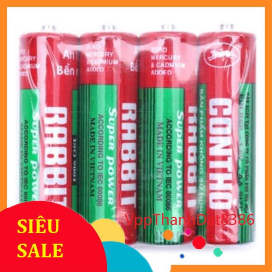 (Sale) Vỉ 4 viên pin tiểu AA và AAA Con Thỏ (Pin đũa, pin tiểu) hàng loại 1