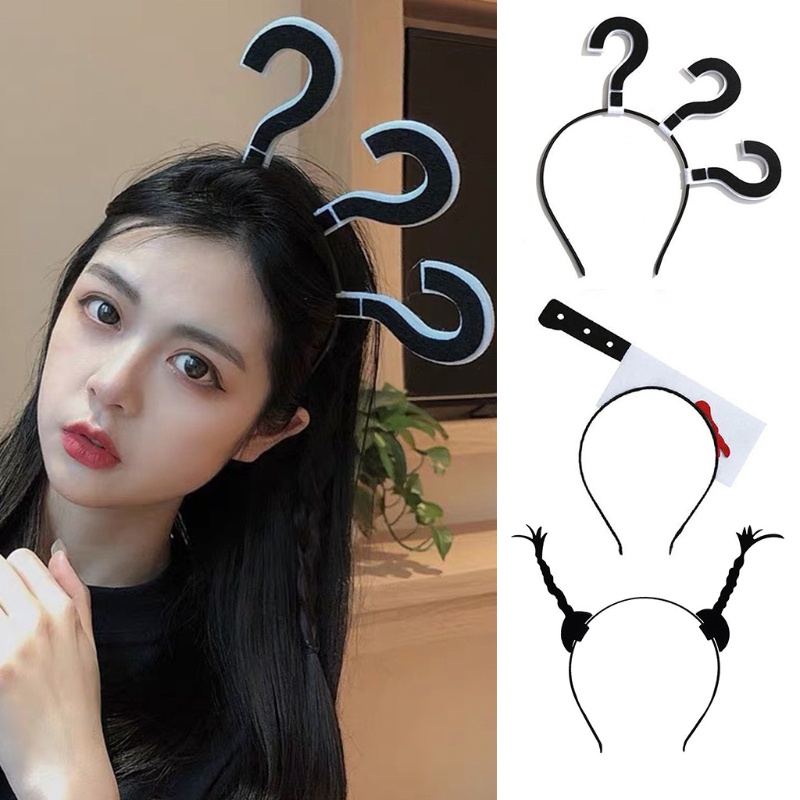 Băng Đô Cài Tóc Hình Dấu Hỏi Sáng Tạo Cho Lễ Halloween