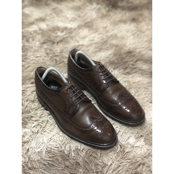 [TonaShoe] [Giày 2hand] [Size 41] Giày Tây Kiểu Dáng Wingtips Màu Nâu Cổ Điển