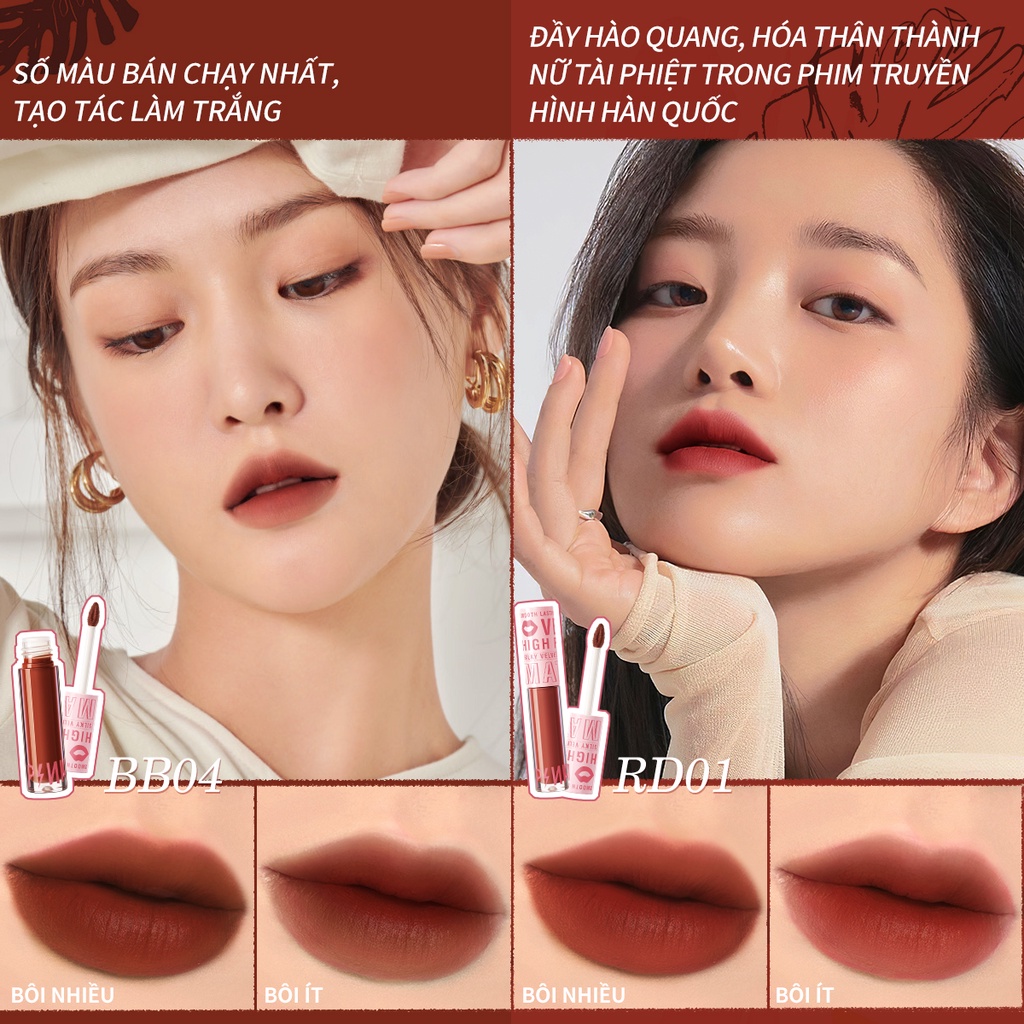 Set 4 son môi nhung lì PINKFLASH mềm mịn lâu trôi