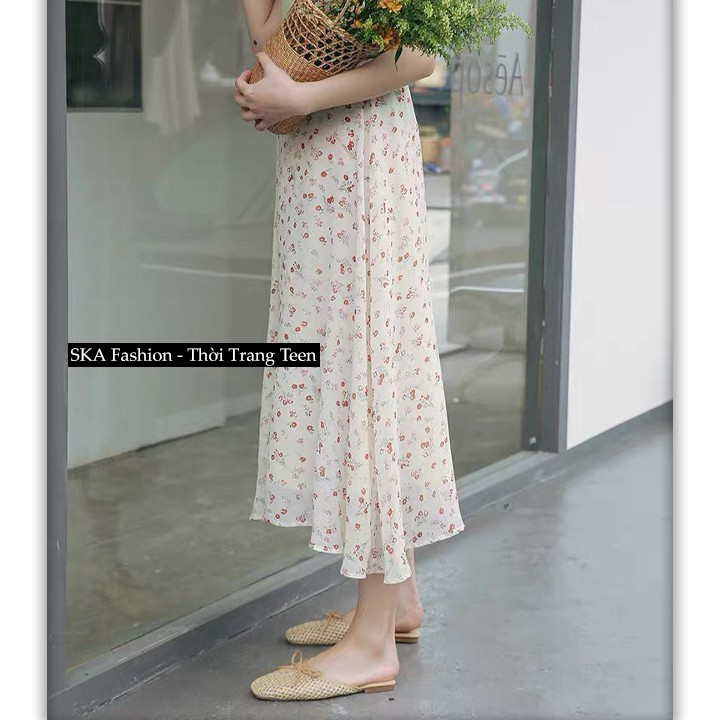 Chân Váy Trắng Dài Voan Midi Hoa Nhí, Chân Váy 2 Lớp - SKA | BigBuy360 - bigbuy360.vn