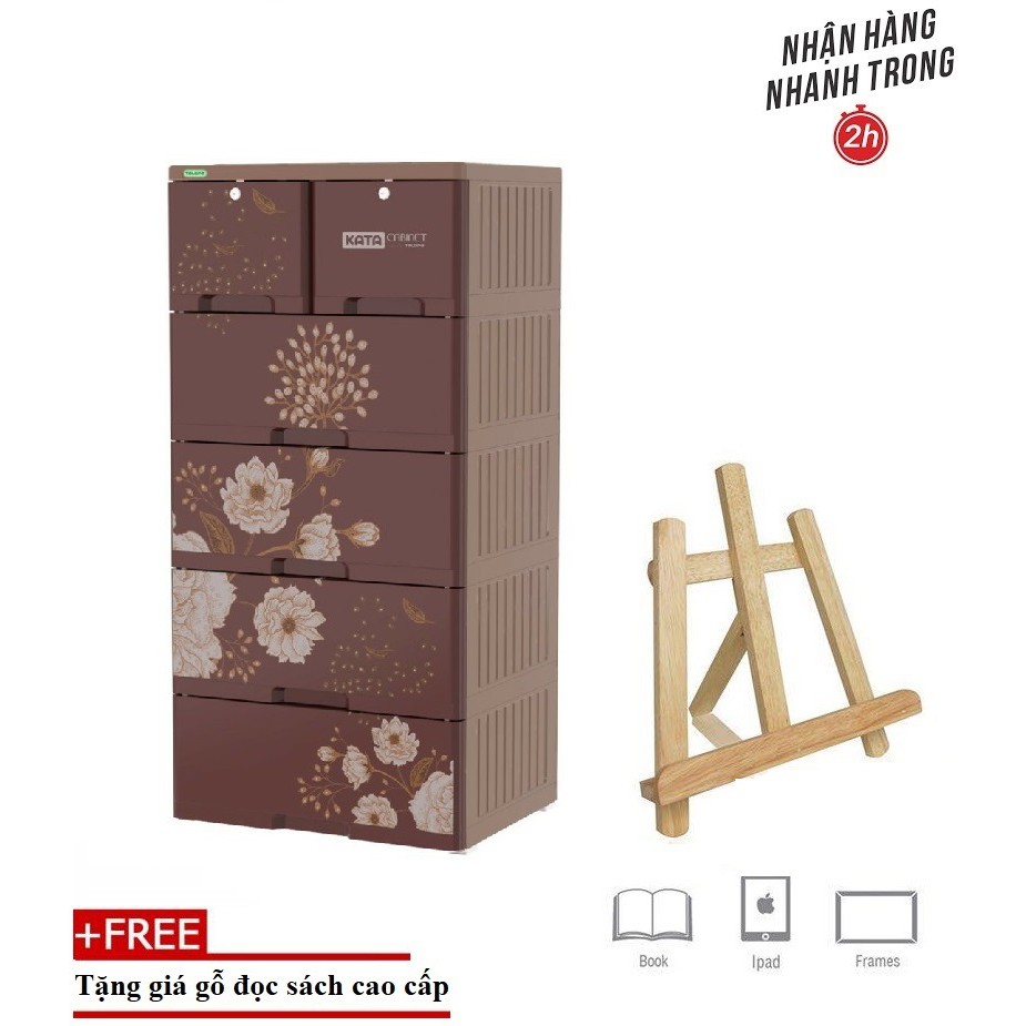 Tủ nhựa KATA 5 tầng ( 60cm x 48cm x 124cm )- MUA KÈM CA NHỰA CÁCH NHIÊT 2 LỚP 500 ML GIÁ 0 ĐỒNG