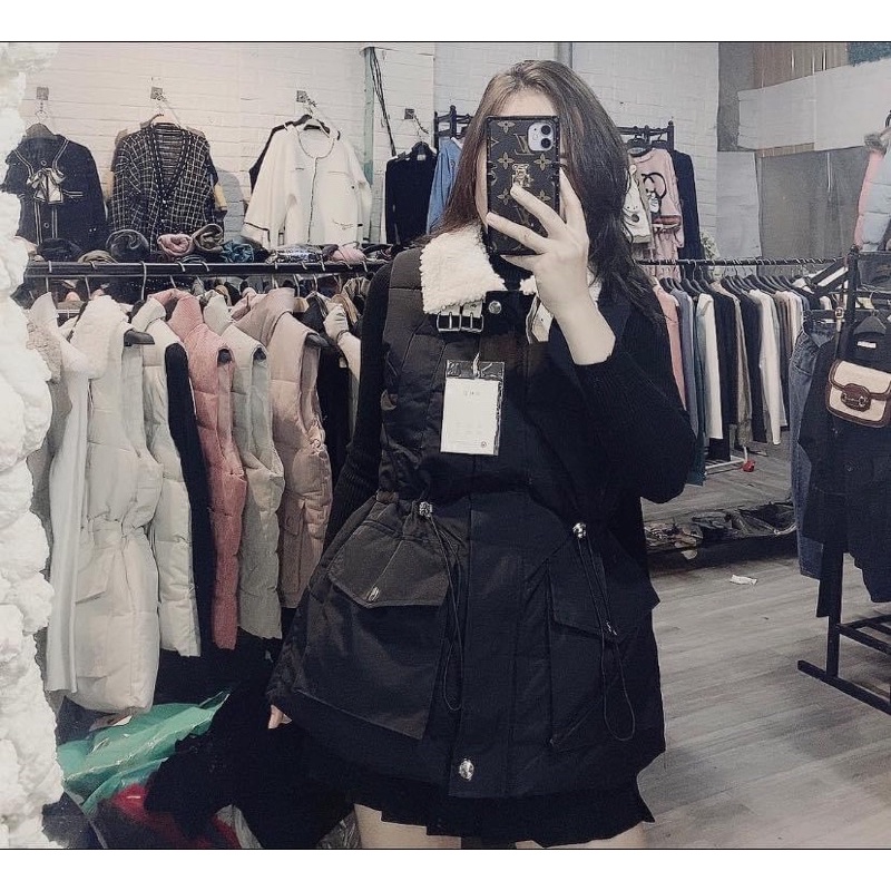 Áo phao gile cổ lông rút eo ( Kèm ảnh thật+ video) | BigBuy360 - bigbuy360.vn