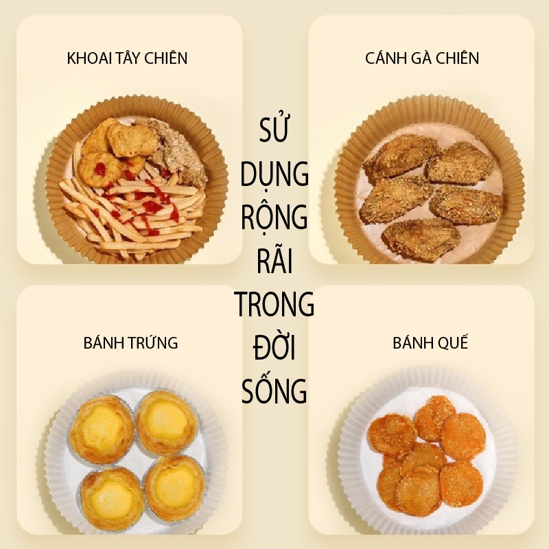 Giấy Lót Nồi Chiên Không Dầu (Hộp 50 Miếng)