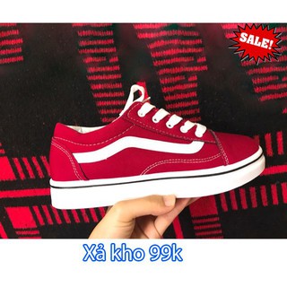 Xả kho 99k Giày V old skoold đỏ mận