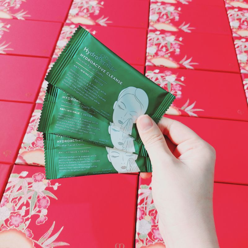 [ Sample ] Khăn Ướt Tẩy Trang HydroPeptide HydroActive CleanseMicellar Cleansing Cloths