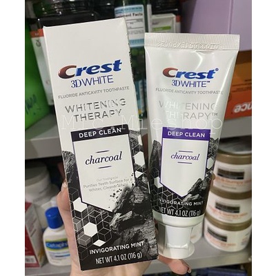 Kem đánh răng Crest 3D White Whitening Therapy Charcoal 116g của Mỹ.