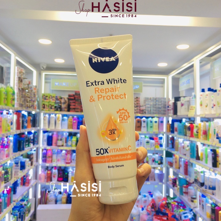 TINH CHẤT DƯỠNG THỂ NIVEA - Extra White Repair &amp; Protect Serum SPF50 180ml