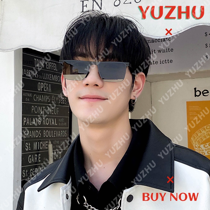 Kính Mát Phân Cực Chống Tia UV Gọng Thép Phối Da Thời Trang Phương Tây Cho Nam