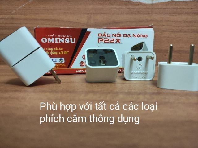 Phích cắm chuyển 3 ra 2, Phích nối đa năng 2 ra 3 chân OMINSU chất lượng cao