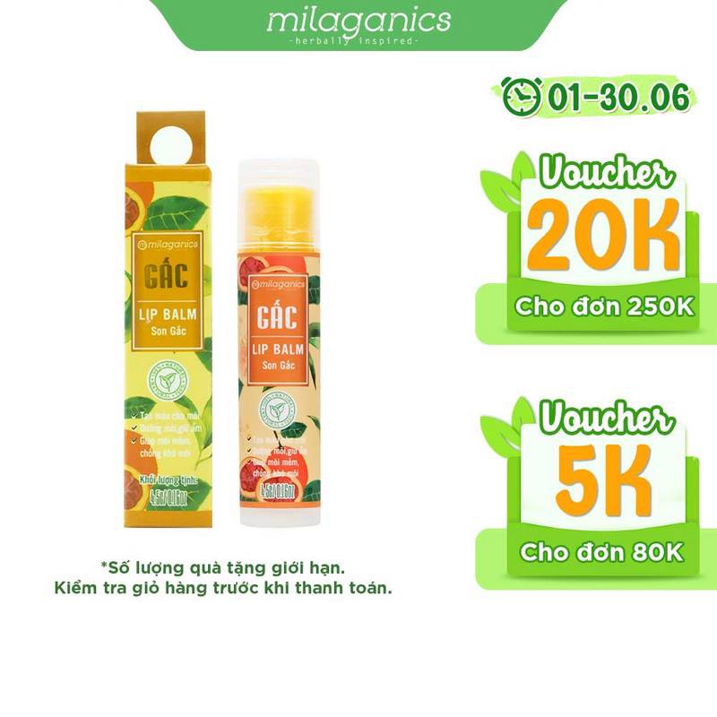 Son Dưỡng Môi thành phần thiên nhiên Gấc MILAGANICS 4.5g