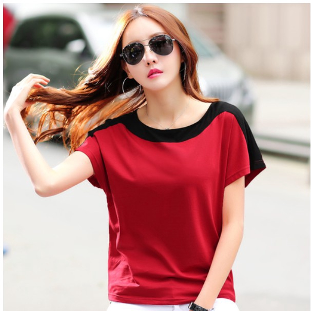 Plus Size Summer Women Simple Bat Short-sleeved Cotton T-shrit O-neck Casual Loose Tops Blouse