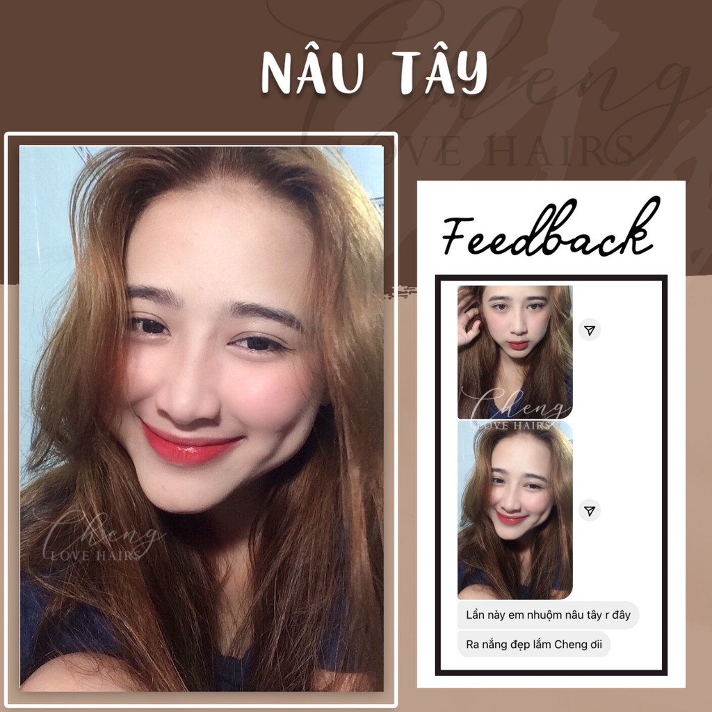 Thuốc nhuộm tóc NÂU TÂY không cần thuốc tẩy tóc Chenglovehairs, Chenglovehair