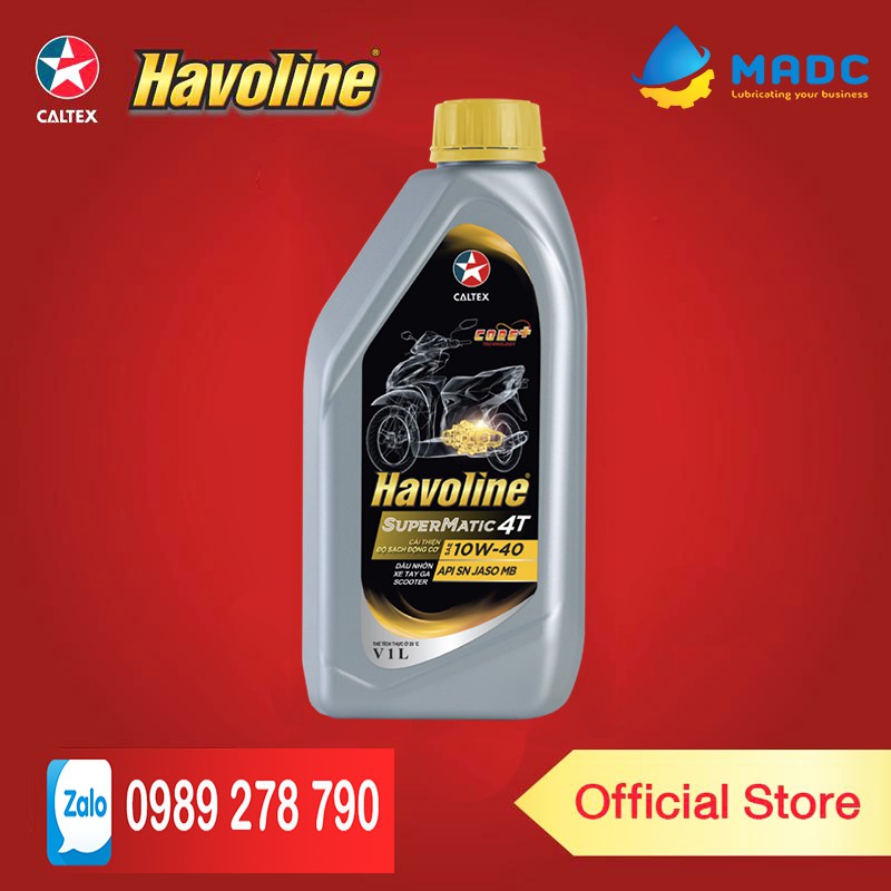 [Combo 24 Chai 0.8L] Caltex Havoline Super Matic 4T  10W40     0.8L  (nắp vàng)