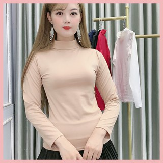 Áo Giữ Nhiệt Thun Lạnh Cổ 3 Phân - 5 màu: Đỏ, Be, Đen, Trắng, Xanh - AG1 - Hanlly Fashion Thời Trang Nữ