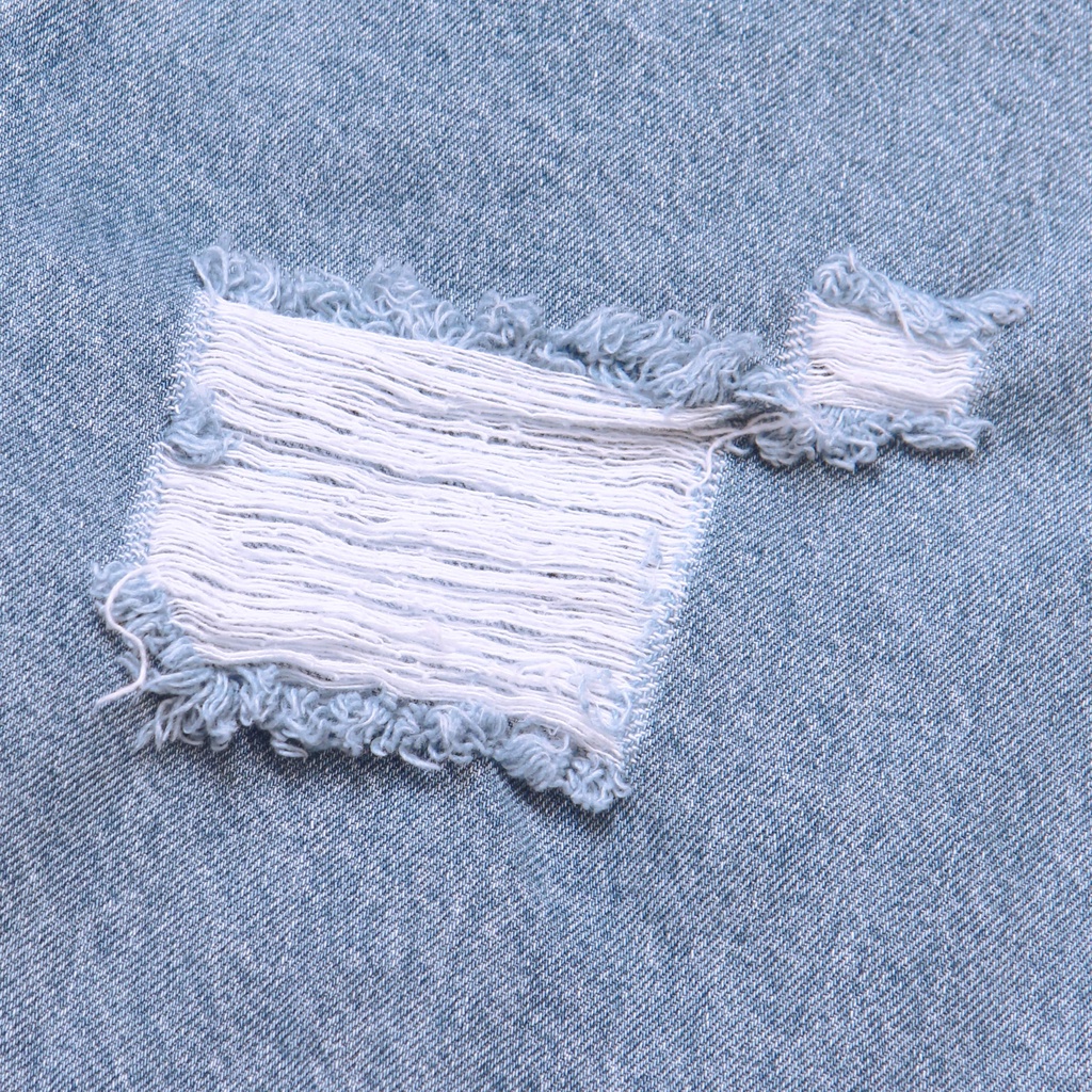 Quần Jeans Rách Ống Rộng Unisex LIDER CHARLIE RIPPED LOW-RISE JEANS - Light Blue