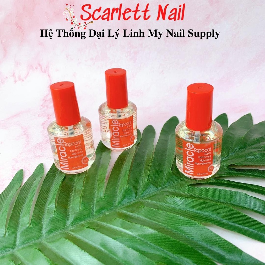 Nước Sơn Bóng Chất Mỹ Nhanh Khô Không Vàng Móng Không Cần Máy Hơ