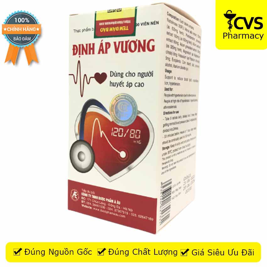 Định Áp Vương Hộp 90 Viên là giải pháp hiệu quả và toàn diện giúp ổn định huyết áp - Cvspharmacy