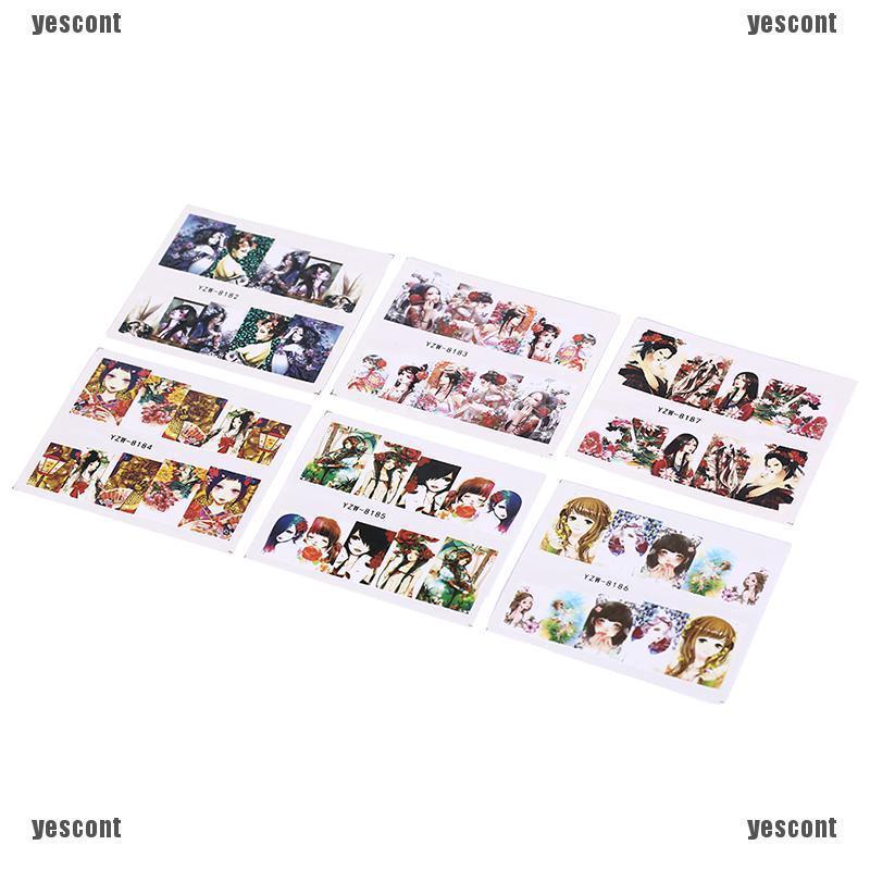Yc☀1 Tờ sticker Dán Móng Nghệ Thuật